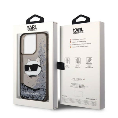 Karl Lagerfeld KLHCP14XLNCHCK iPhone 14 Pro Max 6.7" black/black hardcase Glitter Choupette Head