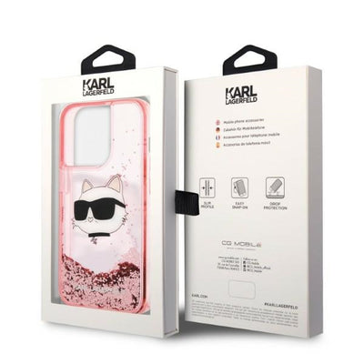 Karl Lagerfeld KLHCP14XLNCHCP iPhone 14 Pro Max 6.7" pink/pink hardcase Glitter Choupette Head