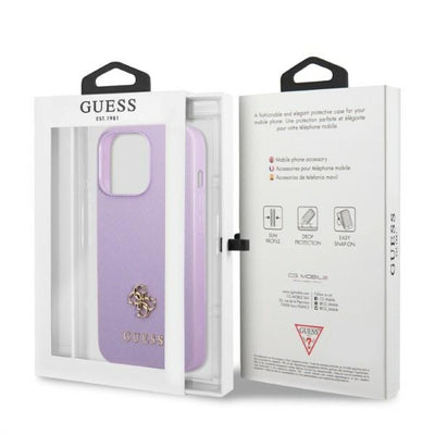 Guess GUHCP13XPS4MU iPhone 13 Pro Max 6.7" purple/purple hardcase Saffiano 4G Small Metal Logo