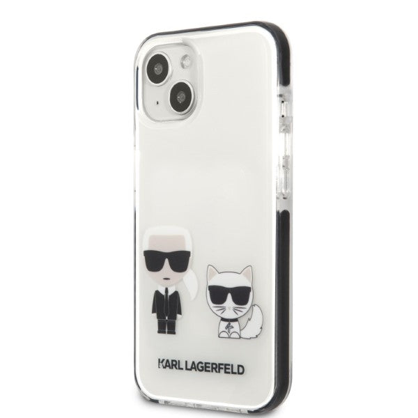 Karl Lagerfeld KLHCP13STPEKCW iPhone 13 mini 5.4" kietas dėklas, baltas/baltas Karl&Choupette 