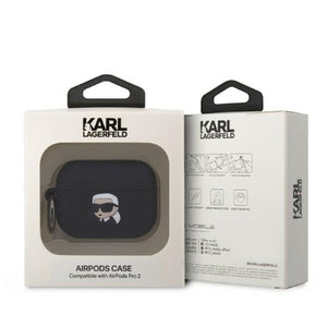 Karl Lagerfeld KLAP2RUNIKK AirPods Pro 2 cover black/black Silicone Karl Head 3D