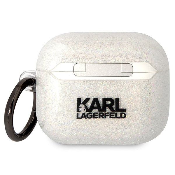 Karl Lagerfeld KLA3HNKCTGT Airpods 3 cover transparent Gliter Karl&amp;Choupette