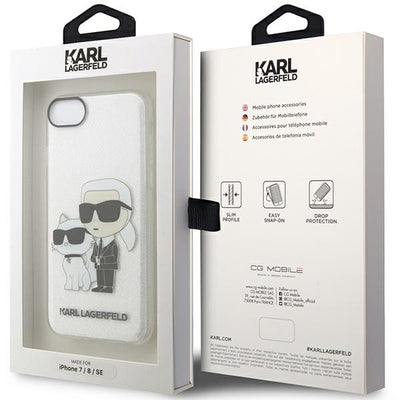 Karl Lagerfeld KLHCI8HNKCTGT iPhone 7/8/ SE 2020 / SE 2022 transparent hardcase Gliter Karl&amp;Choupette