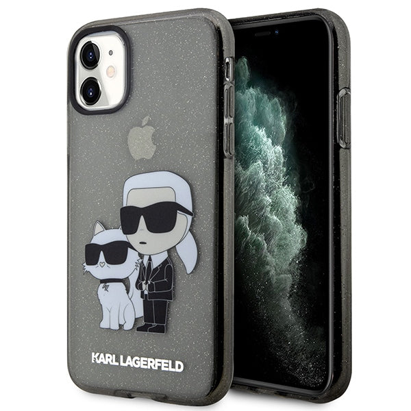 Karl Lagerfeld KLHCN61HNKCTGK iPhone 11 / Xr 6.1" black/black hardcase Gliter Karl&amp;Choupette