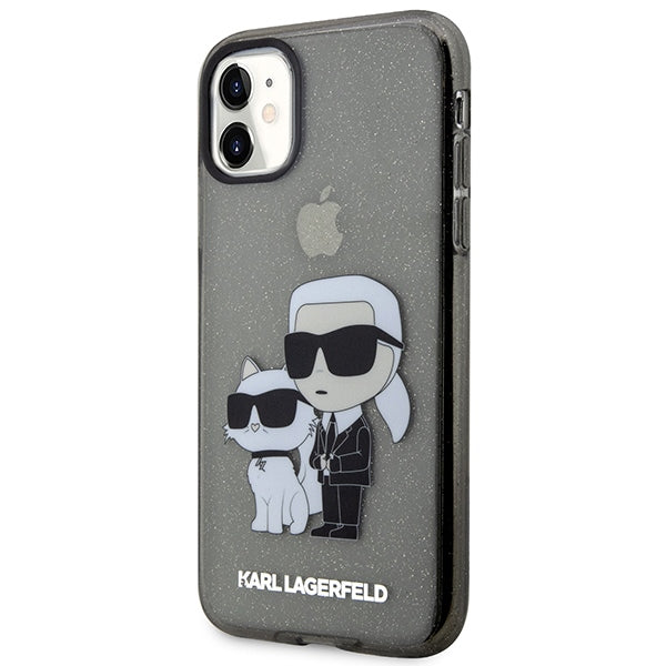 Karl Lagerfeld KLHCN61HNKCTGK iPhone 11 / Xr 6.1" black/black hardcase Gliter Karl&amp;Choupette