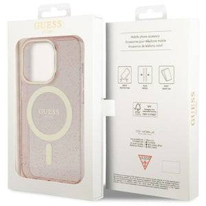 Guess GUHMP14LHCMCGP iPhone 14 Pro 6.1" pink/pink hardcase Glitter Gold MagSafe