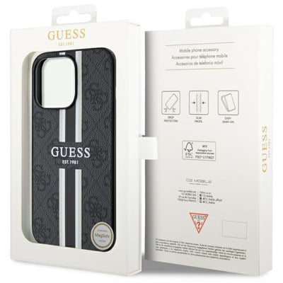 Guess GUHMP13LP4RPSK iPhone 13 Pro / 13 6.1" black/black hardcase 4G Printed Stripes MagSafe