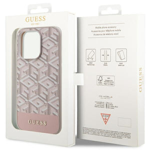 Guess GUHMP14LHGCFSEP iPhone 14 Pro 6.1" pink/pink hard case GCube Stripes MagSafe