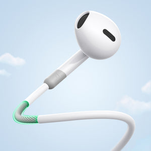 Joyroom JR-EW01 in-ear wired mini jack headphones with remote control - white