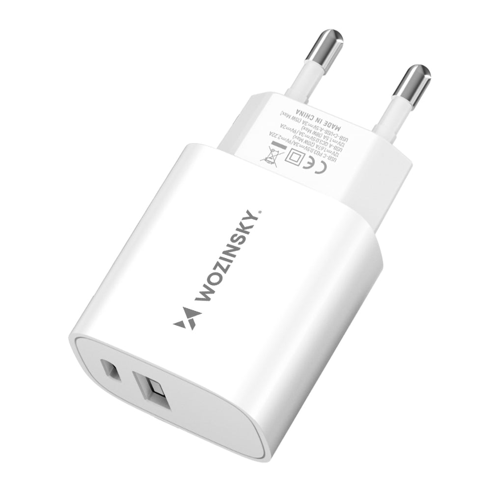 Wozinsky WGWCW USB-A USB-C 20W Wall Charger - White