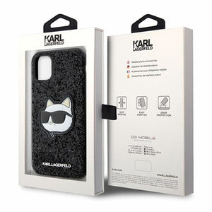Karl Lagerfeld KLHCN61G2CPK iPhone 11 / Xr 6.1" black/black hardcase Glitter Choupette Patch