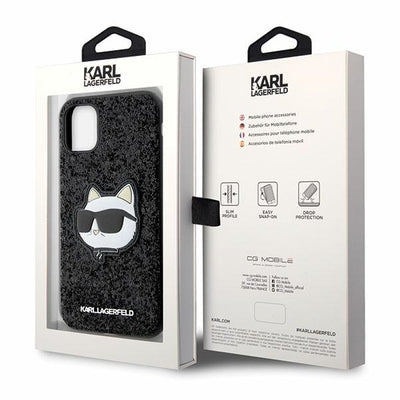 Karl Lagerfeld KLHCN61G2CPK iPhone 11 / Xr 6.1" black/black hardcase Glitter Choupette Patch