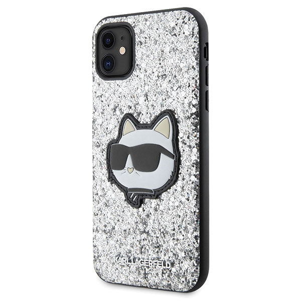Karl Lagerfeld KLHCN61G2CPS iPhone 11 / Xr 6.1" silver/silver hardcase Glitter Choupette Patch