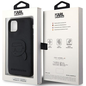 Karl Lagerfeld KLHCN613DRKNK iPhone 11 / Xr 6.1" black/black hardcase Rubber Karl Head 3D