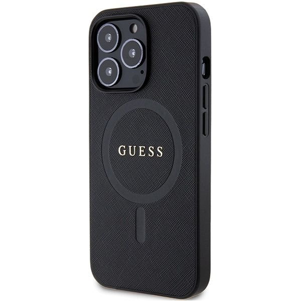 Guess GUHMP13LPSAHMCK case for iPhone 13 Pro / 13 - black Saffiano MagSafe