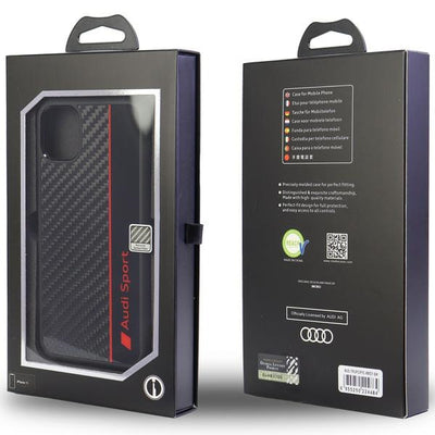 Audi Carbon Fiber Stripe iPhone 12/12 Pro 6.1" black/black hardcase AUS-TPUPCIP12P-R8/D1-BK