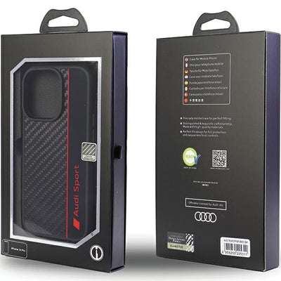 Audi Carbon Fiber Stripe iPhone 13 Pro Max 6.7" black/black hardcase AUS-TPUPCIP13PM-R8/D1-BK