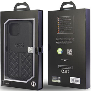 Audi Genuine Leather iPhone 14 6.1" black/black hardcase AU-TPUPPCIP14-Q8/D1-BK