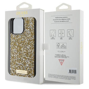 Guess Rhinestone Metal Logo case for iPhone 15 Pro - yellow