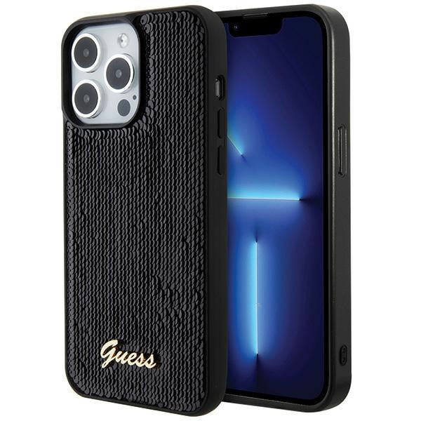 Guess Sequin Script Metal case for iPhone 15 Pro