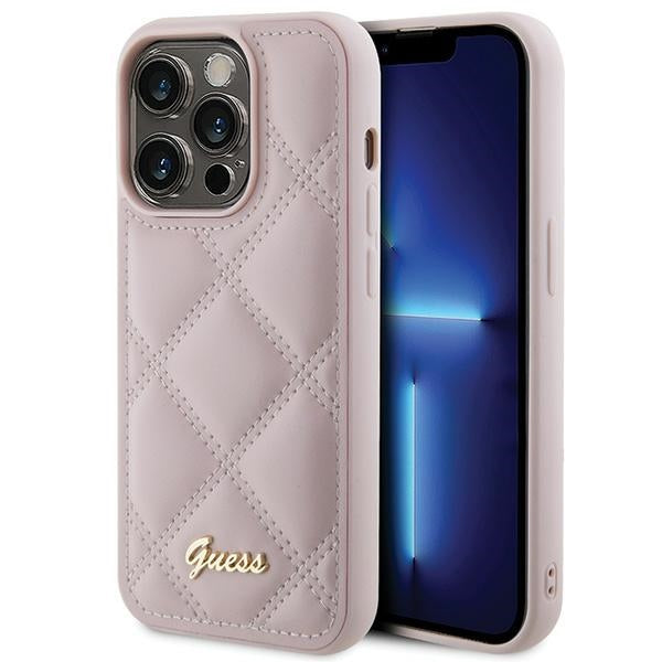Guess Quilted Metal Logo case for iPhone 15 Pro
