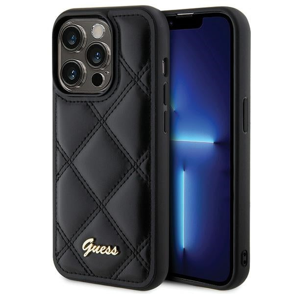 Guess Quilted Metal Logo case for iPhone 15 Pro Max