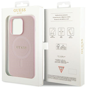 Guess GUHMP13LPSAHMCP case for iPhone 13 Pro / 13 - pink Saffiano MagSafe