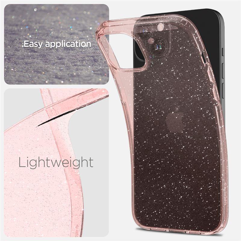 Spigen Liquid Crystal Glitter iPhone 15 Plus Case - Pink/Clear