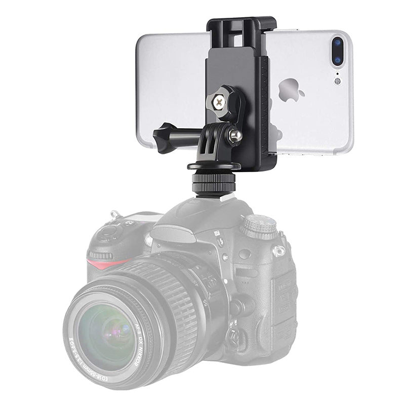 Phone/Sports Camera Holder with Adapter - Black