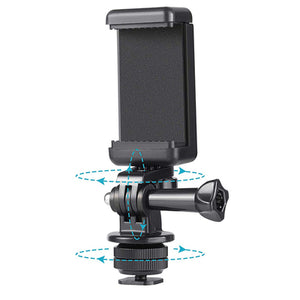 Phone/Sports Camera Holder with Adapter - Black