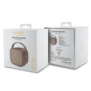 Guess Bluetooth speaker GUWSB2P4SMW Speaker mini brown/bown 4G Leather Script Logo with Strap
