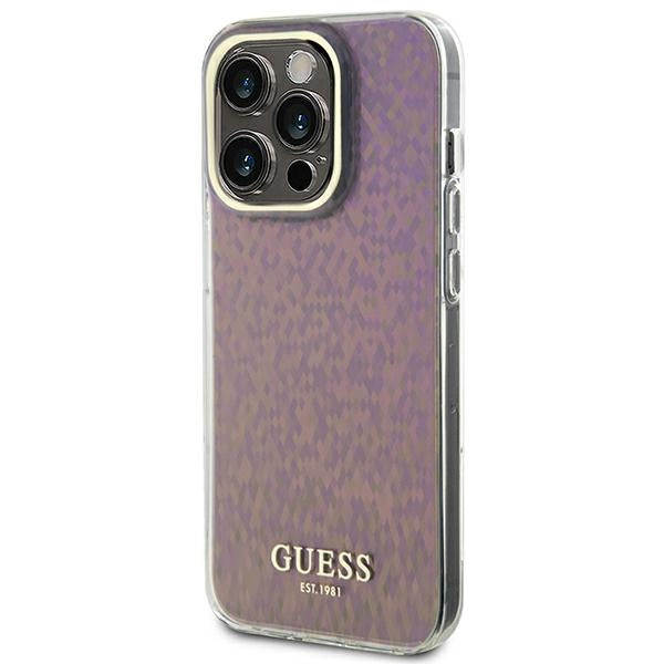 Guess GUHCP15LHDECMP iPhone 15 Pro 6.1" pink/pink hardcase IML Faceted Mirror Disco Iridescent