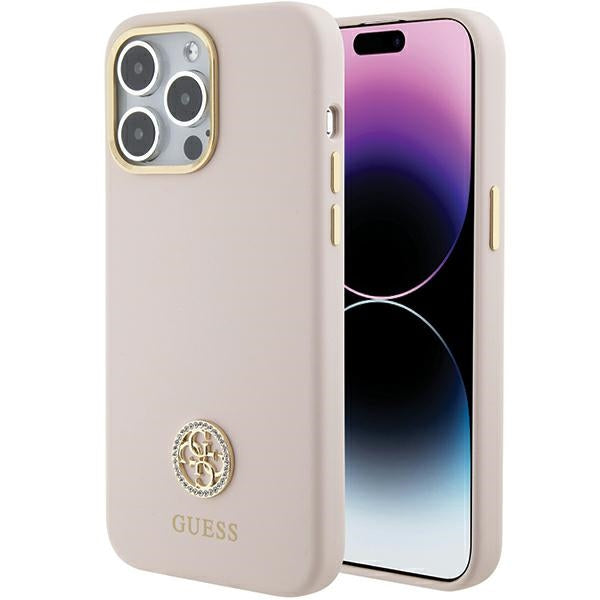 Guess Silicone Logo Strass 4G Case for iPhone 15 Pro Max