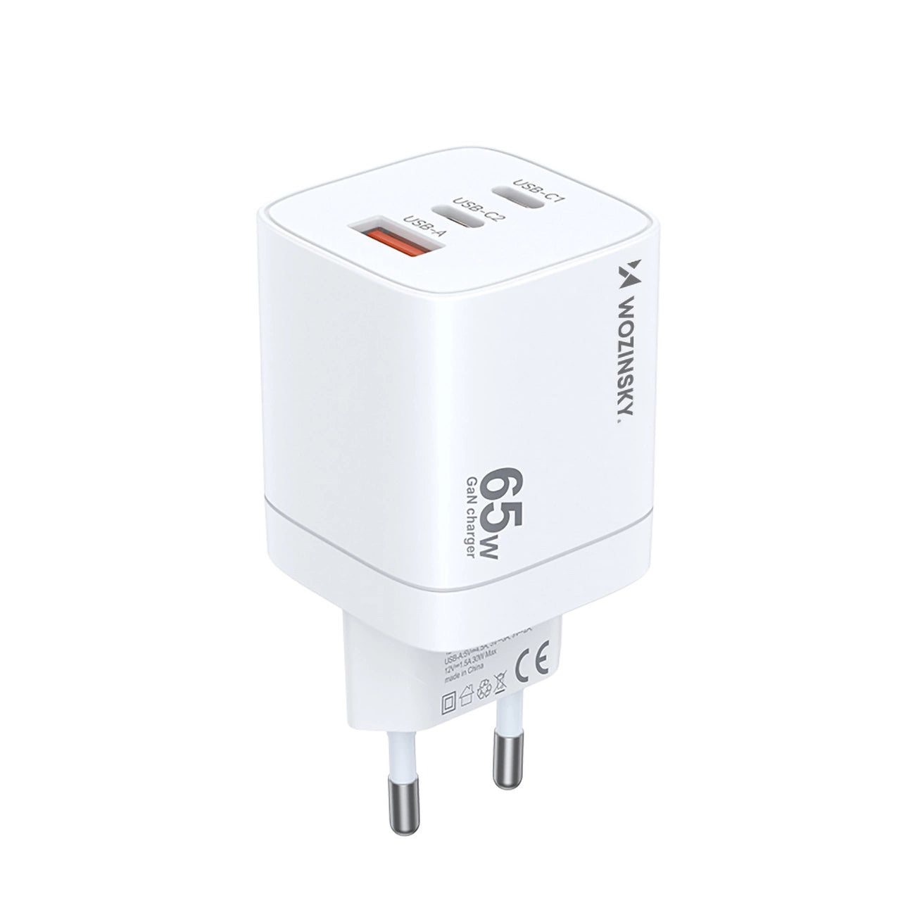 Wozinsky CGWCW 65W GaN Wall Charger USB-A / 2 x USB-C - White