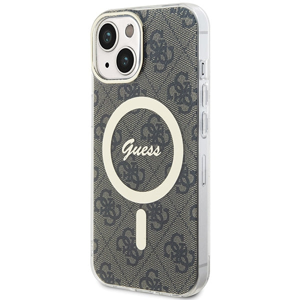 Guess IML 4G MagSafe iPhone 15 Plus Case - Brown