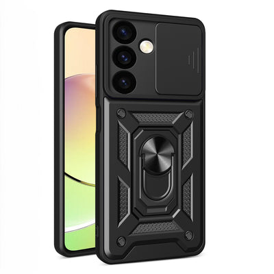 Hybrid Armor Camshield Case for Xiaomi POCO C65 / Redmi 13C Armored Case with Camera Protector - Black