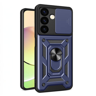 Hybrid Armor Camshield armored case for Samsung Galaxy A35 with camera cover - blue