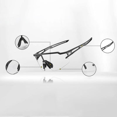 Rockbros 10173 Photochromic UV400 Cycling Glasses - Black and Red