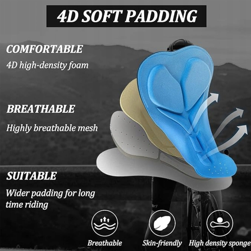 „Rockbros RK2002XL“ puskombinezono šortai su XL dydžio paminkštinimu – juodi