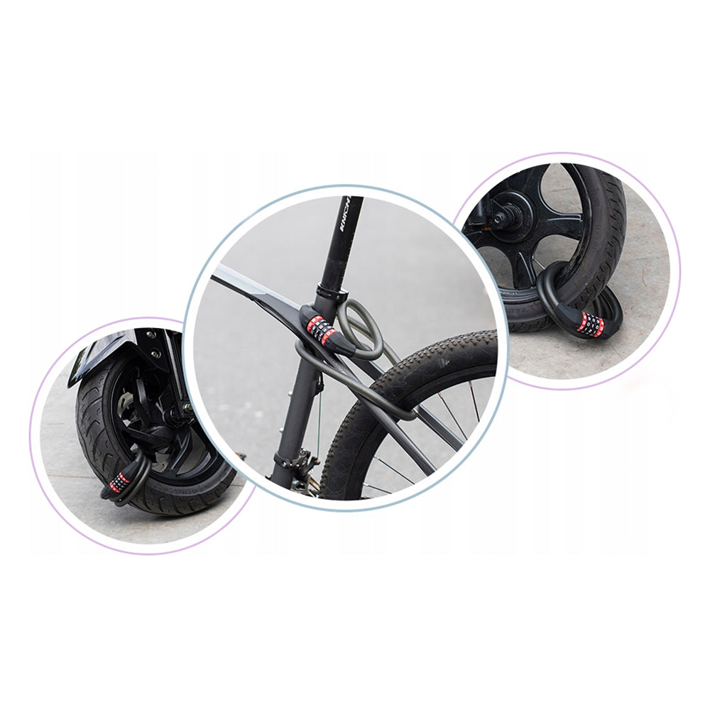 „Rockbros RKS507-1BK“ dviračio spyna su kombinacija 1,8 m – juoda