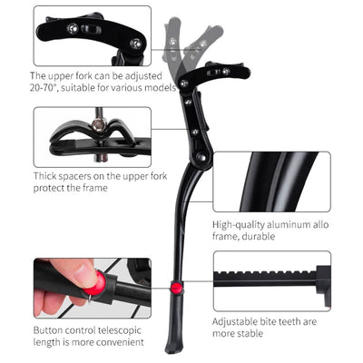 Rockbros JC1005BK bicycle kickstand - black