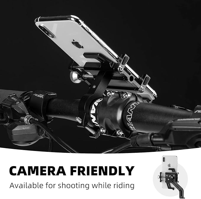 Rockbros 699-BK Aluminum Alloy Bike Phone Holder - Black