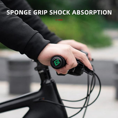 Rockbros BT1001BKRD sponge bicycle handlebar grips - black and red