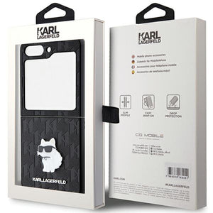 Karl Lagerfeld Saffiano Monogram Choupette Pin case for Samsung Galaxy Z Flip 5 - black