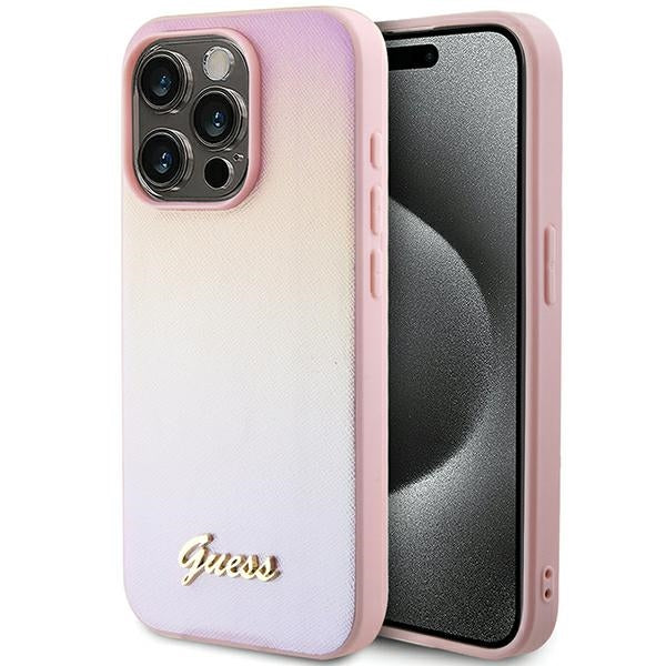 Guess Saffiano Iridescent Script case for iPhone 14 Pro Max