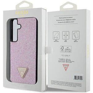 Guess Rhinestone Triangle case for Samsung Galaxy S24+ - pink