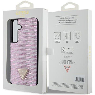 Guess Rhinestone Triangle case for Samsung Galaxy S24+ - pink