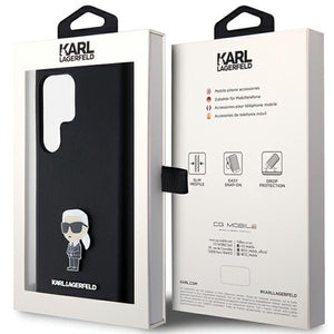 Karl Lagerfeld Silicone Ikonik Metal Pin case for Samsung Galaxy S23 Ultra - black