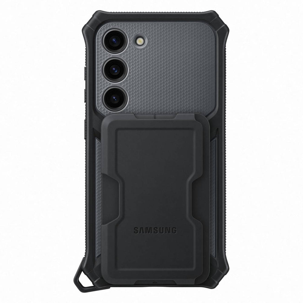 [GRĄŽINAMAS PREKĖS NUOLAIDOS] „Samsung Rugged Gadget“ dėklas, skirtas „Samsung Galaxy S23 Rugged Cover“ žiedo laikiklis, pilkas (EF-RS911CBEGWW)