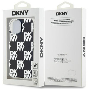 DKNY IML Checkered Mono Pattern case for iPhone 15 Plus / 14 Plus - black
